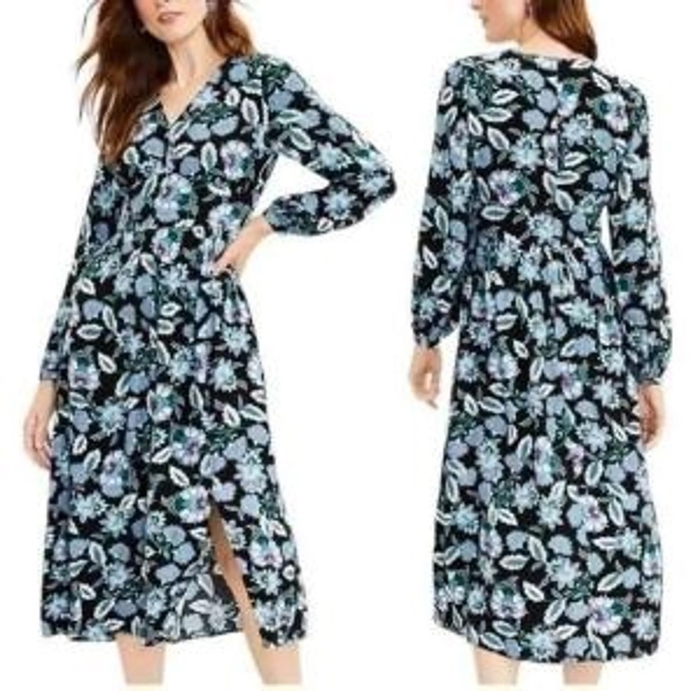 Loft Floral Midi Dress